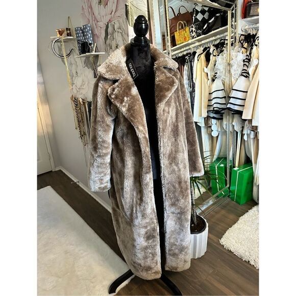 Boohoo Teddy Longline Coat SZ 8 - Picture 3 of 7